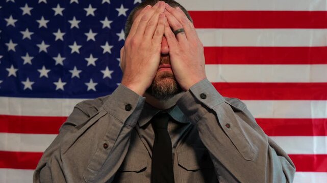 American Censorship Concept - Male Journalist or Politician - See no evil, Speak no evil, Hear no evil idea - Distracted Citizens