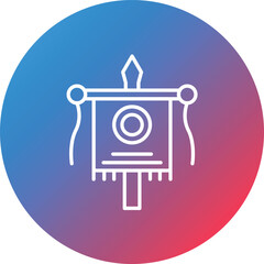 Vexillum Line Gradient Circle Background Icon
