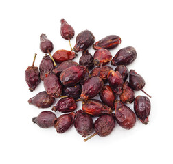 Red dried rose hips.