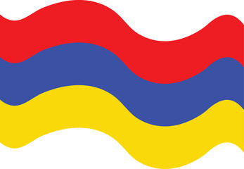 Waving armenian flag with red blue and yellow stripes