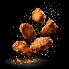 Fried Chicken Wings with Sauce Splashing buffalo wings
