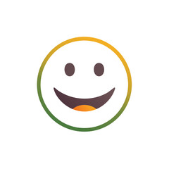 Fototapeta premium Happy smiley face icon with a gradient border representing joy and positivity