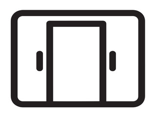 Minimalist open door outline vector line art design