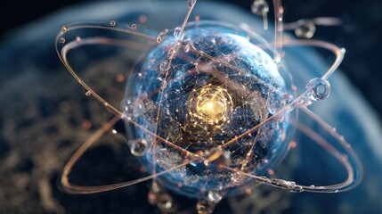 glowing sphere digital network art