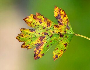 Close-up of a diseased leaf