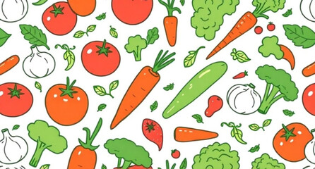 cute seamless veggie art, seamless cartoon harvest, seamless kitchen vegetables, vegetable hand drawn seamless, food doodle background, seamless farm background, seamless vegetable illustration, seaml