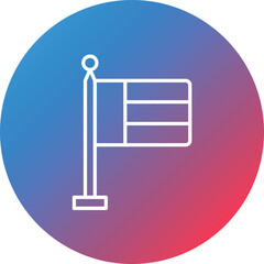 Dubai Flag Line Gradient Circle Background Icon