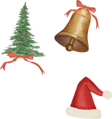 trees christmas , church, santa claus