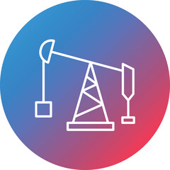 Oil Pump Line Gradient Circle Background Icon