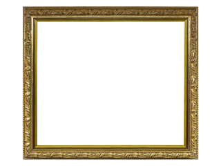 Vintage Ornate Gold Picture Frame Isolated on White Background Old royal gold frame white or PNG not background, Vintage photo frame idea, antique, vector design pattern, vintage golden rectangle.