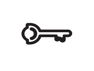 Elegant house key symbol minimal line art design