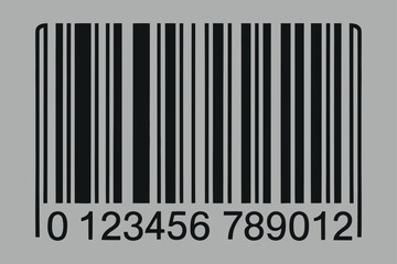 Barcode Vector Illustration Isolated on Gray Background Product Identification