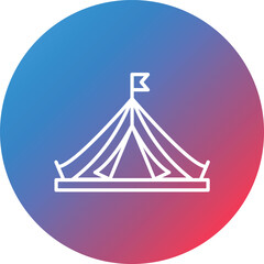 Luxury Camp Line Gradient Circle Background Icon