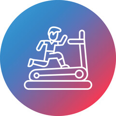 Exercise Line Gradient Circle Background Icon