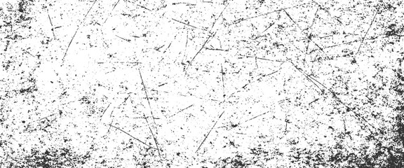 Obraz premium Black grunge dust texture with scratches and distressed noise effect on white background vector illustration.