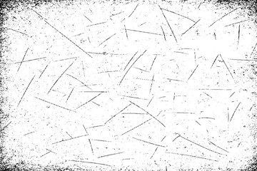 Black grunge dust texture with scratches and distressed noise effect on white background vector illustration.
