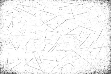 Black grunge dust texture with scratches and distressed noise effect on white background vector illustration.