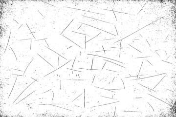 Black grunge dust texture with scratches and distressed noise effect on white background vector illustration.