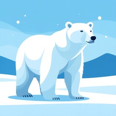 Fototapeta premium Polar bear on icy landscape