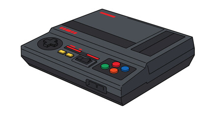 Fototapeta premium Retro console design with colorful buttons and gamepad on a classic device