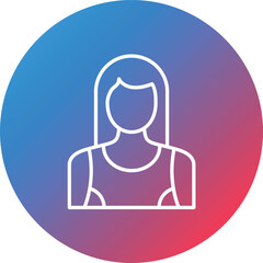 Woman Fitness Line Gradient Circle Background Icon