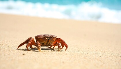 Crab on Sandy Beach.