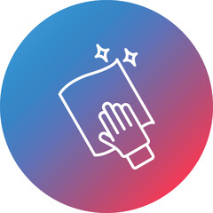 Wipe with Hand Line Gradient Circle Background Icon
