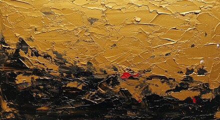 Obraz premium Golden Palette Knife Painting Texture Artistic Rich Elegant Style