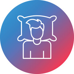 Lying Down Line Gradient Circle Background Icon