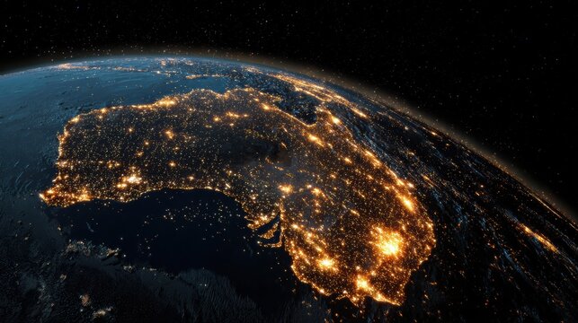 australia night lights earth view