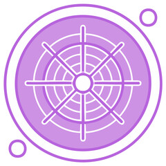 Simple Purple Ship Wheel Vector Illustration Graphic Design