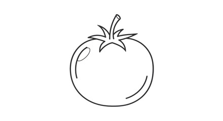 Obraz premium A simple tomato line art illustration isolated on transparent background the drawing is clean and minimalist, perfect for various design projects