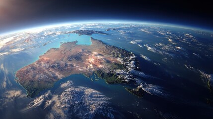 australia viewed from space sunrise