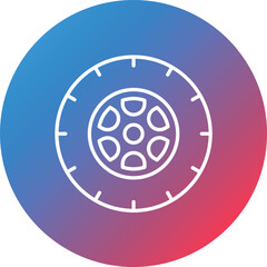 Tire Line Gradient Circle Background Icon