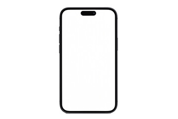 White smartphone mockup isolated, transparent background, no shadow