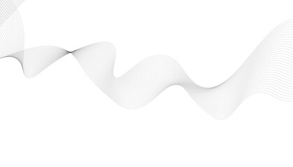 Fototapeta premium Abstract gray wave lines flowing curve pattern illustration on white background vector design.