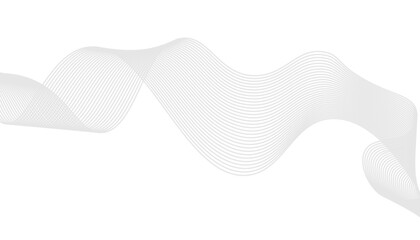 Abstract gray wave lines flowing curve pattern illustration on white background vector design.