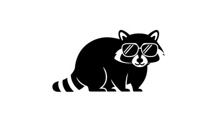 Cool raccoon wearing sunglasses cute animal character for graphic design and more