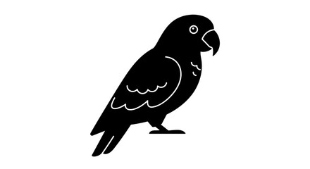 Charming silhouette of a perched parrot bird symbolizing freedom and exoticism