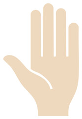 Obraz premium Raised open palm hand vector icon for stop warning or greeting communication concept