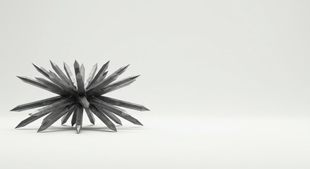 Obraz premium 3D Render of a Spiky, Metallic Object on a Clean White Background. 