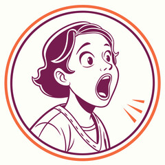 Illustration of a surprised woman with her mouth open