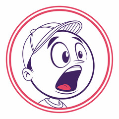 Illustration of a surprised boy with his mouth open