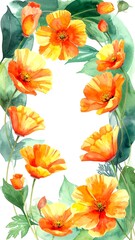 Watercolor floral wreath