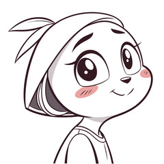 Cute cartoon bunny girl with a bandana