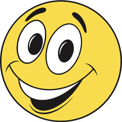 A cheerful yellow smiley face with a big smile