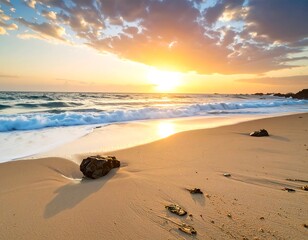 Golden sunset over a tranquil beach (2)