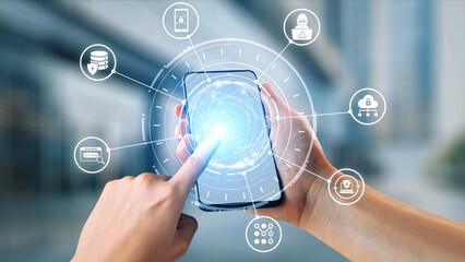 Data privacy and cyber security icons show encryption, data privacy safeguards, and cyber security defense. Data privacy ensures cyber security protection and access control. Gist