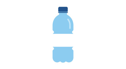 Isolated illustration of a clear plastic water bottle with a blue cap
