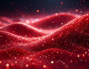 Abstract red glitter waves